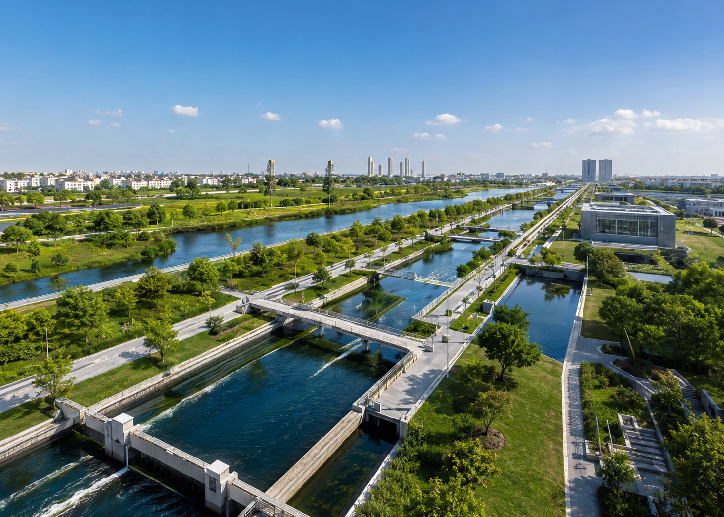 A concept-ready climate-resilience infrastructure under the water and environmental infrastructure asset type, presented to explain technical systems, resilience, environmental integration and stakeholder value. ArchVant can visualize the project from early vision through investor, approval, launch and stakeholder presentation stages.